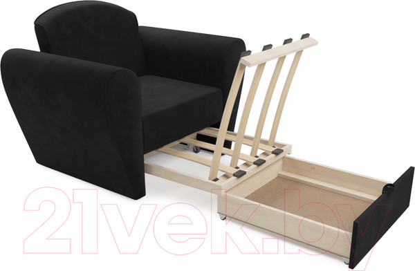 Изображение товара Кресло-кровать Mebel-Ars Квартет (велюр черный НВ-178 17)