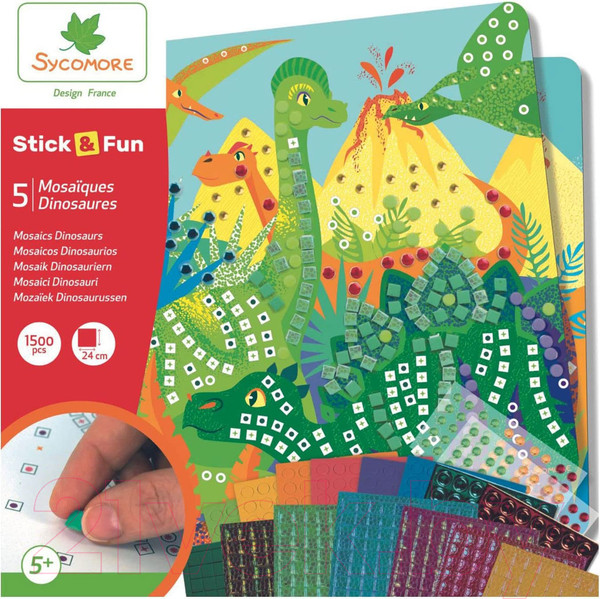 Изображение товара Набор для творчества Sycomore Stick & Fun. Динозавры / CRE7007