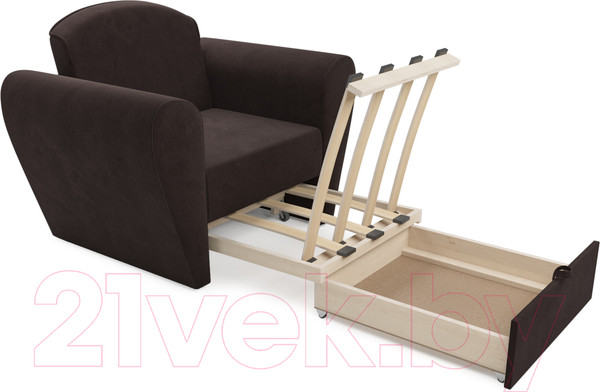 Изображение товара Кресло-кровать Mebel-Ars Квартет (коричневый кордрой)
