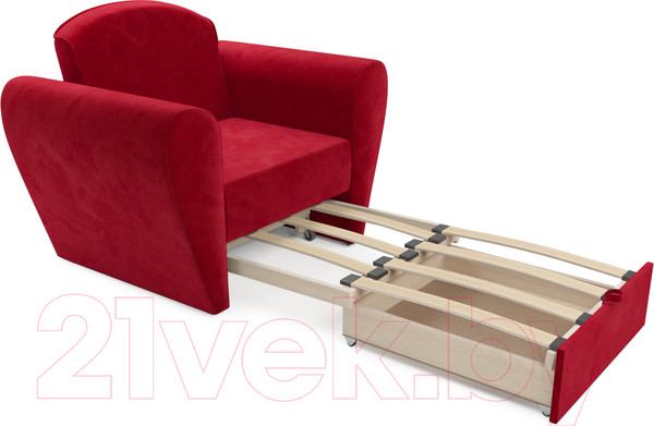 Изображение товара Кресло-кровать Mebel-Ars Квартет (красный кордрой)