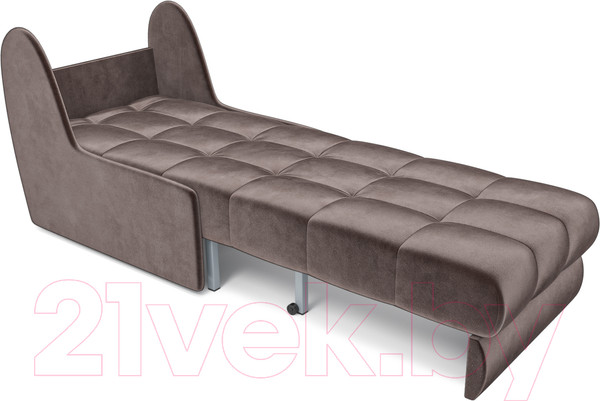 Изображение товара Кресло-кровать Mebel-Ars Барон №2 (бархат серо-шоколадный Star Velvet 60 Coffee)