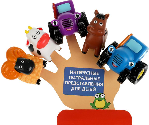 Изображение товара Набор игрушек для ванной Капитошка Пальчиковый театр Синий трактор / STR-05