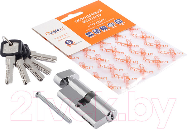 Изображение товара Цилиндровый механизм замка Нора-М ЛПУВ.УК-80 40/40 (хром)