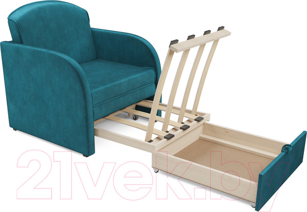 Изображение товара Кресло-кровать Mebel-Ars Малютка (бархат сине-зеленый Star Velvet 43 Black Green)