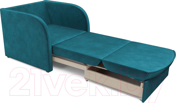 Изображение товара Кресло-кровать Mebel-Ars Малютка (бархат сине-зеленый Star Velvet 43 Black Green)