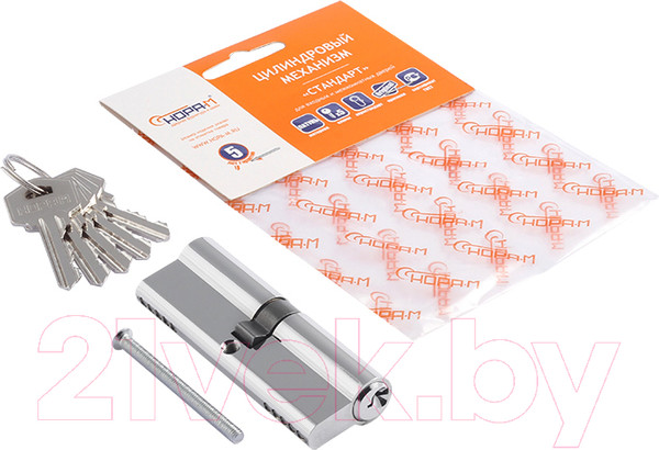 Изображение товара Цилиндровый механизм замка Нора-М ЛУ-90 45/45 (хром)
