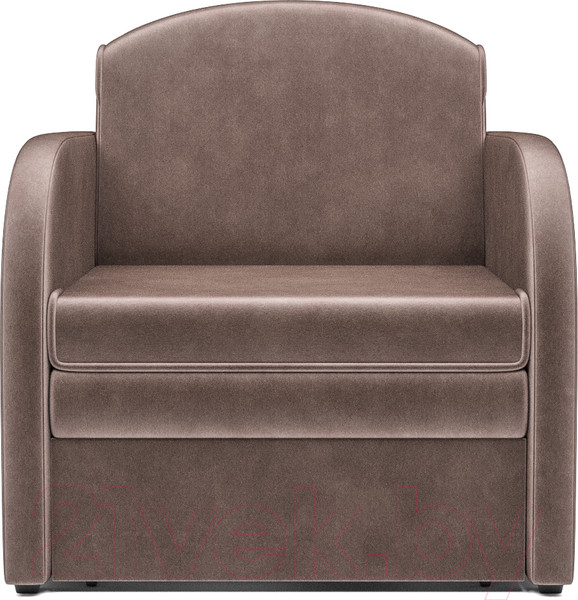 Изображение товара Кресло-кровать Mebel-Ars Малютка (бархат серо-шоколадный Star Velvet 60 Cofee)