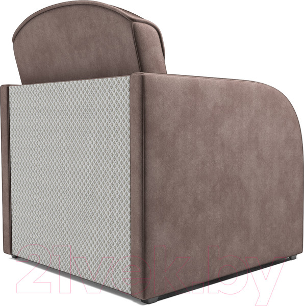 Изображение товара Кресло-кровать Mebel-Ars Малютка (бархат серо-шоколадный Star Velvet 60 Cofee)