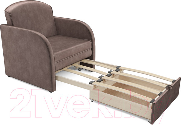 Изображение товара Кресло-кровать Mebel-Ars Малютка (бархат серо-шоколадный Star Velvet 60 Cofee)