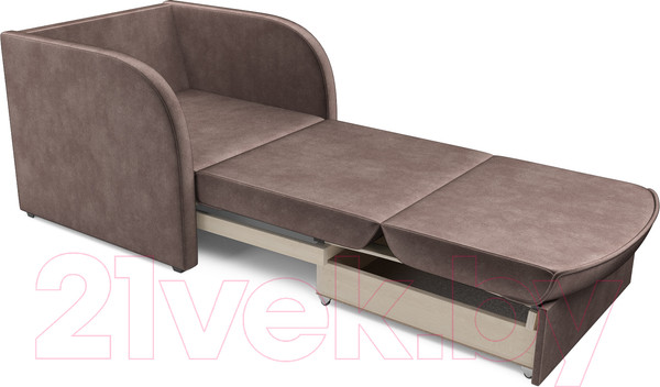 Изображение товара Кресло-кровать Mebel-Ars Малютка (бархат серо-шоколадный Star Velvet 60 Cofee)