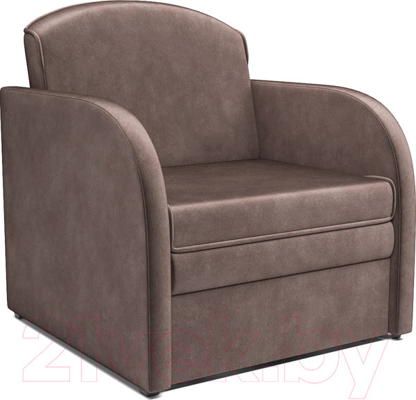 Изображение товара Кресло-кровать Mebel-Ars Малютка (бархат серо-шоколадный Star Velvet 60 Cofee)