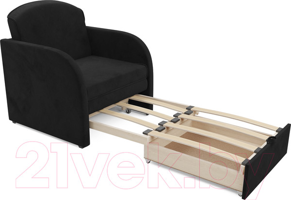 Изображение товара Кресло-кровать Mebel-Ars Малютка (велюр черный НВ-178 17)