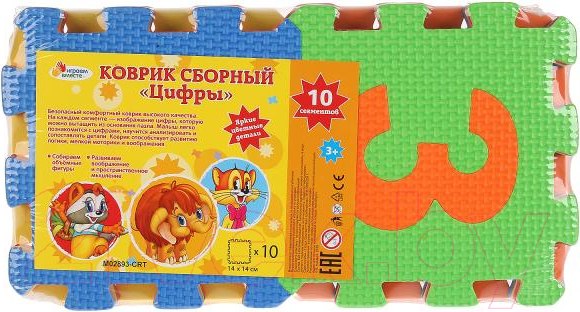 Изображение товара Коврик-пазл Играем вместе Любимые герои с цифрами / M02893-CRT