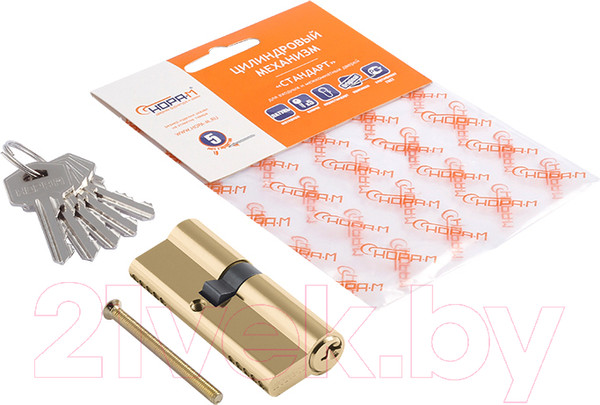 Изображение товара Цилиндровый механизм замка Нора-М ЛУ-80 45/35 (латунь)