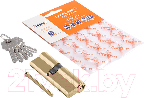 Изображение товара Цилиндровый механизм замка Нора-М ЛУ-90 50/40 (латунь)