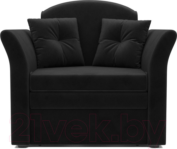 Изображение товара Кресло-кровать Mebel-Ars Малютка №2 (велюр черный НВ-178 17)
