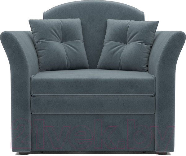 Изображение товара Кресло-кровать Mebel-Ars Малютка №2 (велюр серо-синий HB-178 26)