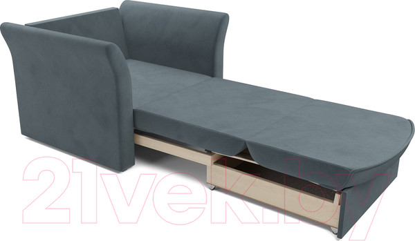 Изображение товара Кресло-кровать Mebel-Ars Малютка №2 (велюр серо-синий HB-178 26)