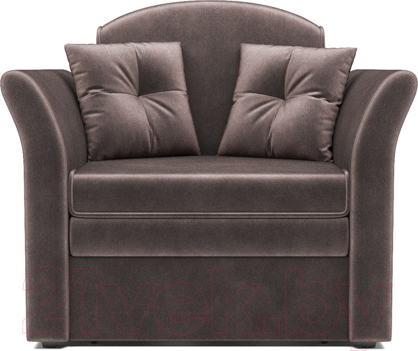 Изображение товара Кресло-кровать Mebel-Ars Малютка №2 (бархат серо-шоколадный Star Velvet 60 Cofee)