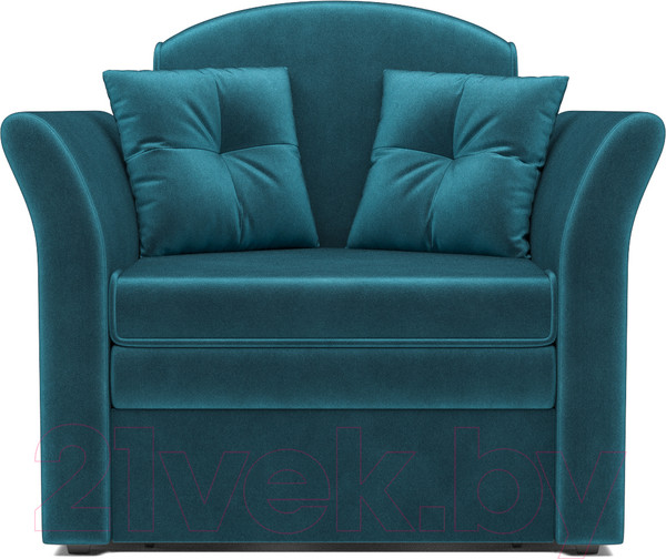 Изображение товара Кресло-кровать Mebel-Ars Малютка №2 (бархат сине-зеленый Star Velvet 43 Black Green)