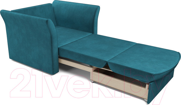 Изображение товара Кресло-кровать Mebel-Ars Малютка №2 (бархат сине-зеленый Star Velvet 43 Black Green)