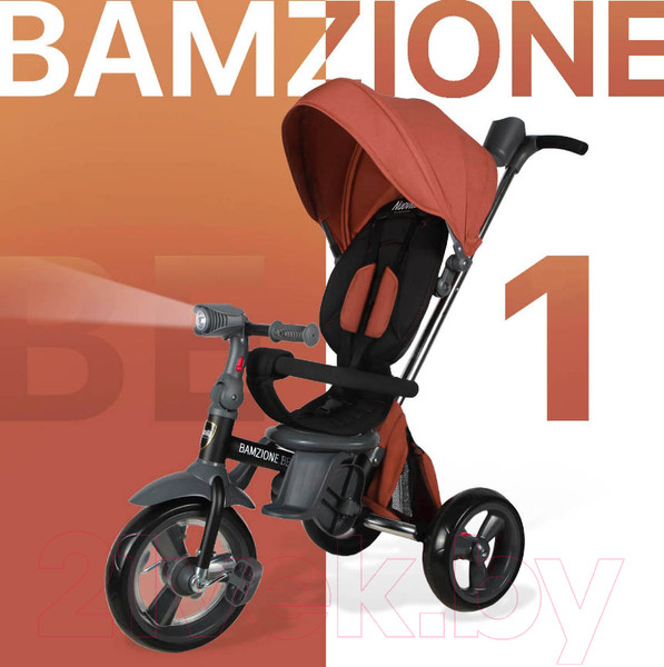 Изображение товара Трехколесный велосипед с ручкой Nuovita Bamzione BE1 (терракотовый)