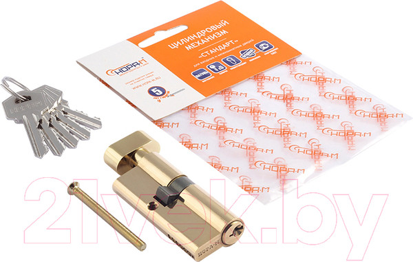 Изображение товара Цилиндровый механизм замка Нора-М ЛУВ-70 40/30в (латунь)