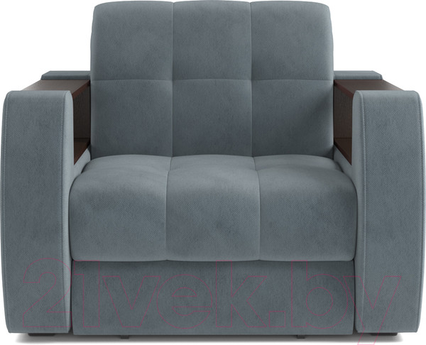 Изображение товара Кресло-кровать Mebel-Ars Барон №3 (велюр серо-синий HB-178 26)