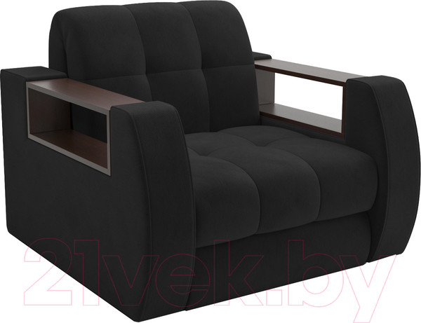 Изображение товара Кресло-кровать Mebel-Ars Барон №3 (велюр черный HB-178 17)