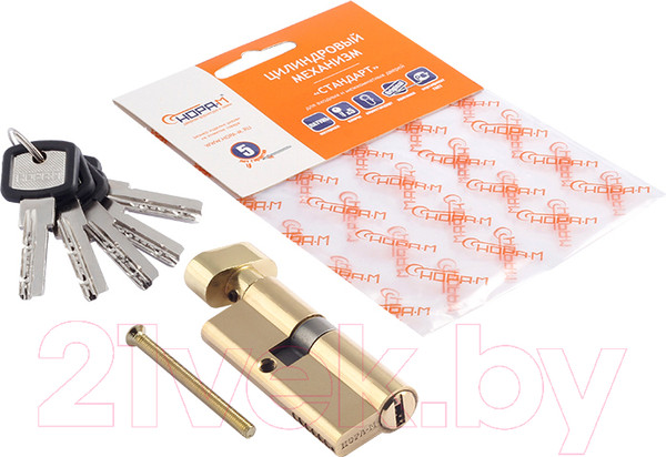 Изображение товара Цилиндровый механизм замка Нора-М ЛПУВ.УК-80 45/35в (латунь)