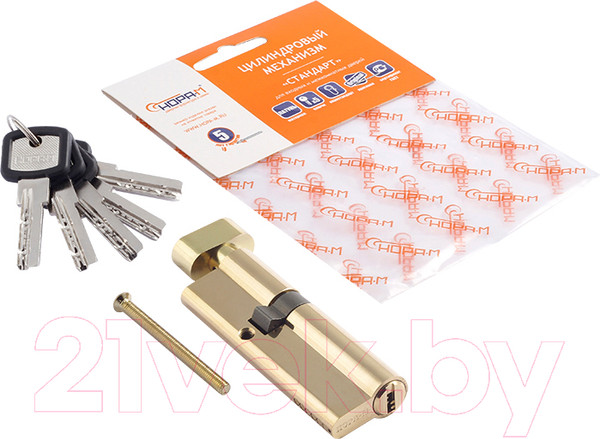 Изображение товара Цилиндровый механизм замка Нора-М ЛПУВ.УК-90 55/35в (золото)