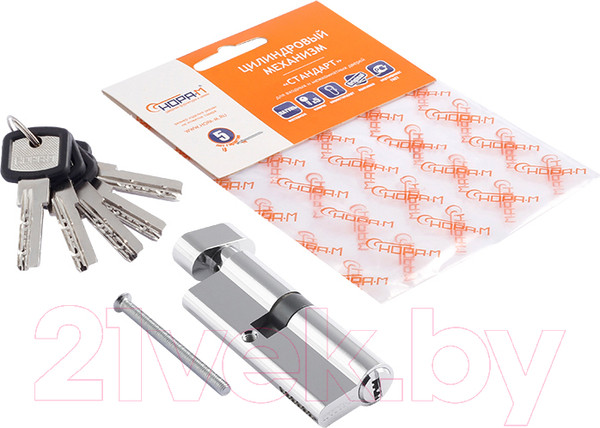 Изображение товара Цилиндровый механизм замка Нора-М ЛПУВ.УК-90 55/35в (хром)