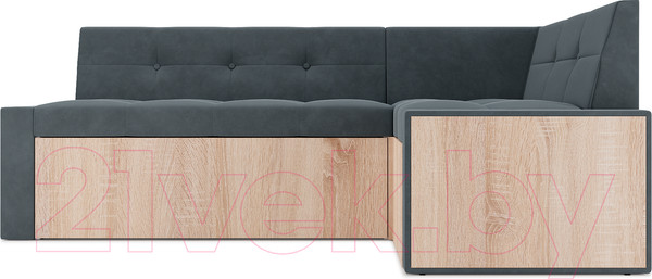 Изображение товара Уголок кухонный мягкий Mebel-Ars Таллин правый 210x83x140 (велюр серо-синий HB-178 26)