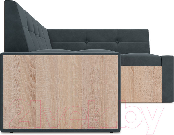 Изображение товара Уголок кухонный мягкий Mebel-Ars Таллин правый 210x83x140 (велюр серо-синий HB-178 26)