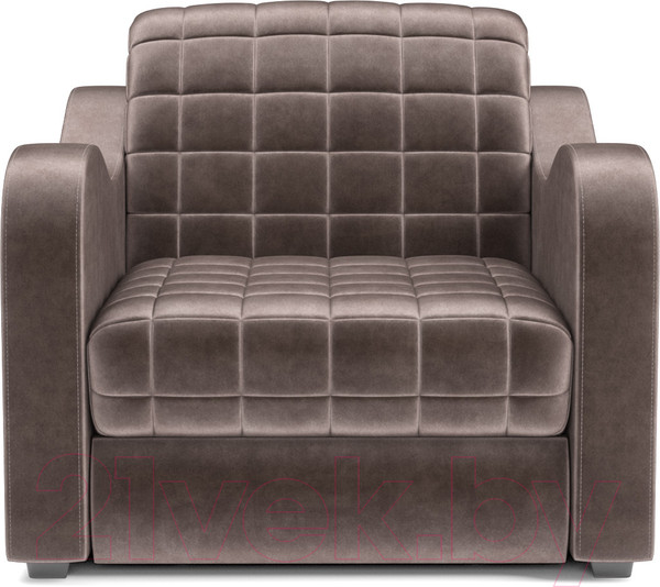 Изображение товара Кресло-кровать Mebel-Ars Барон №4 (бархат серо-шоколадный Star Velvet 60 Coffee)