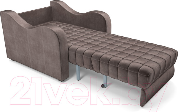 Изображение товара Кресло-кровать Mebel-Ars Барон №4 (бархат серо-шоколадный Star Velvet 60 Coffee)