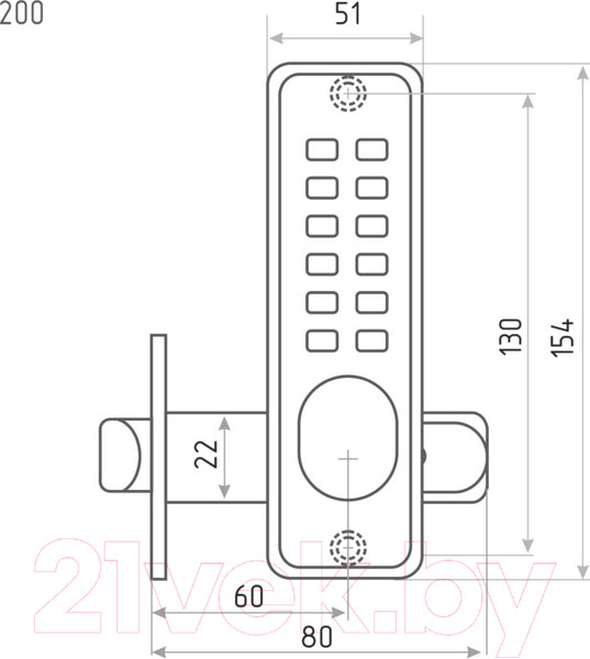 Изображение товара Замок накладной Нора-М 200 (золото)