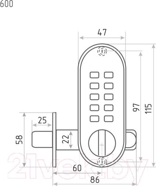 Изображение товара Замок накладной Нора-М 600 (золото)