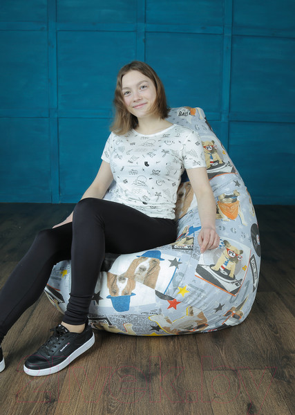 Изображение товара Бескаркасное кресло Flagman Груша Макси XXL Г2.4-101 (бульдоги)