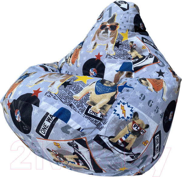 Изображение товара Бескаркасное кресло Flagman Груша Макси XXL Г2.4-101 (бульдоги)