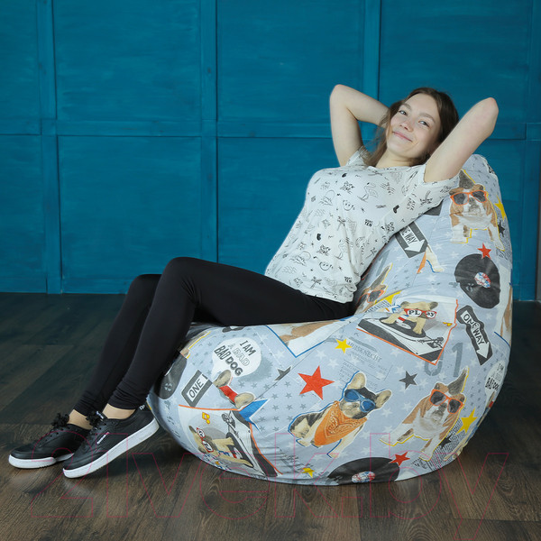 Изображение товара Бескаркасное кресло Flagman Груша Макси XXL Г2.4-101 (бульдоги)