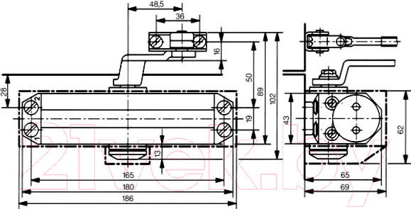 Изображение товара Доводчик с рычагом Dorma TS 77 EN4 (серебристый)