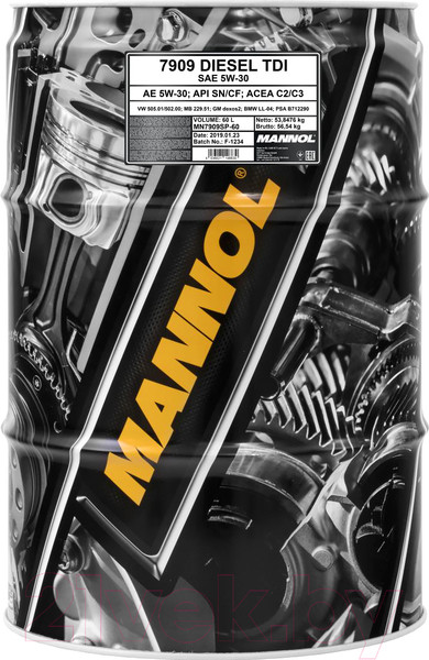 Изображение товара Моторное масло Mannol Diesel TDI 5W30 SN/SM/CF SP / MN7909SP-60 (60л)