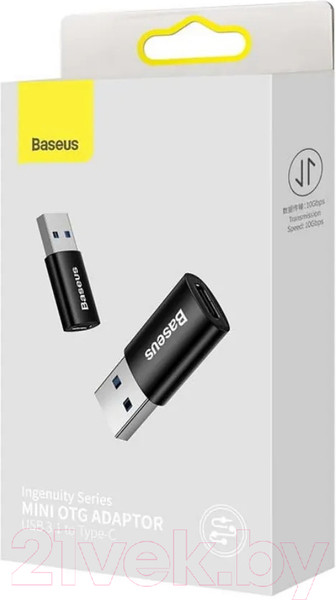 Изображение товара Адаптер Baseus Ingenuity Series Mini OTG Adaptor USB 3.1 to Type-C / ZJJQ000101 (черный)
