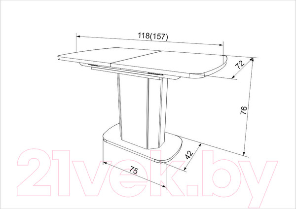 Изображение товара Обеденный стол Eligard Leman (сосна каньон/коричневый)