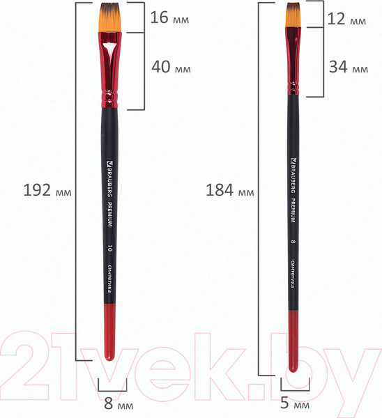 Изображение товара Набор кистей Brauberg Premium / 201027 (10шт)