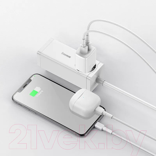 Изображение товара Адаптер питания сетевой Baseus Compact Charger 2U 10.5W EU / CCXJ010202 (белый)