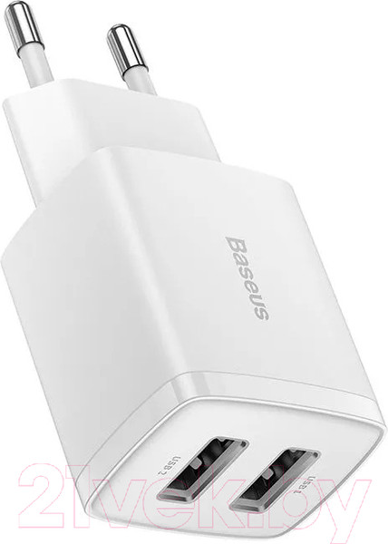 Изображение товара Адаптер питания сетевой Baseus Compact Charger 2U 10.5W EU / CCXJ010202 (белый)