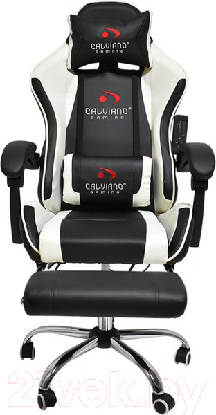 Изображение товара Кресло геймерское Calviano Avanti Ultimato с подножкой (черный/белый/черный)