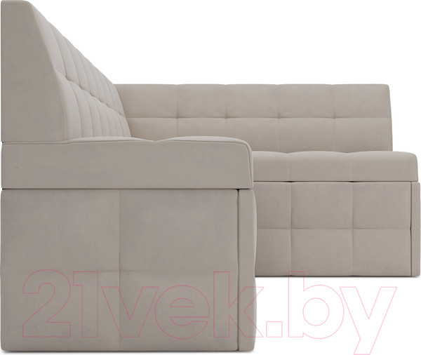 Изображение товара Уголок кухонный мягкий Mebel-Ars Атлантис правый 212x84x135 (бежевый Star Velvet 6 Light Beige)